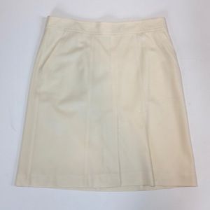 Lk NEW THEORY ivory wool skirt w/pockets Sz 10